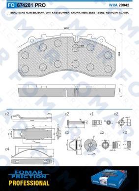 FOMAR Friction FO 674281 - Əyləc altlığı dəsti, əyləc diski furqanavto.az