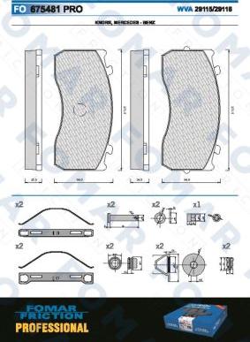 FOMAR Friction FO 675481 - Əyləc altlığı dəsti, əyləc diski furqanavto.az