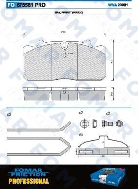 FOMAR Friction FO 675581 - Əyləc altlığı dəsti, əyləc diski furqanavto.az