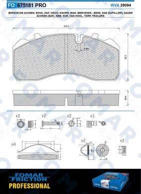 FOMAR Friction FO 675181 - Əyləc altlığı dəsti, əyləc diski furqanavto.az