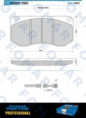 FOMAR Friction FO 676281 - Əyləc altlığı dəsti, əyləc diski furqanavto.az