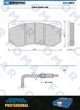 FOMAR Friction FO 676781 - Əyləc altlığı dəsti, əyləc diski furqanavto.az