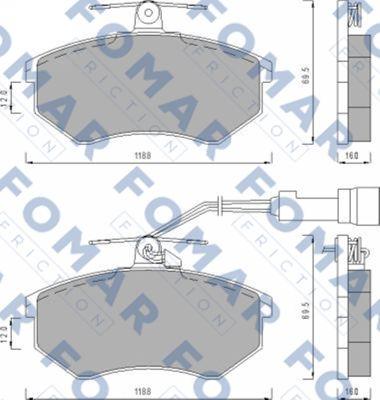 FOMAR Friction FO 670281 - Əyləc altlığı dəsti, əyləc diski www.furqanavto.az