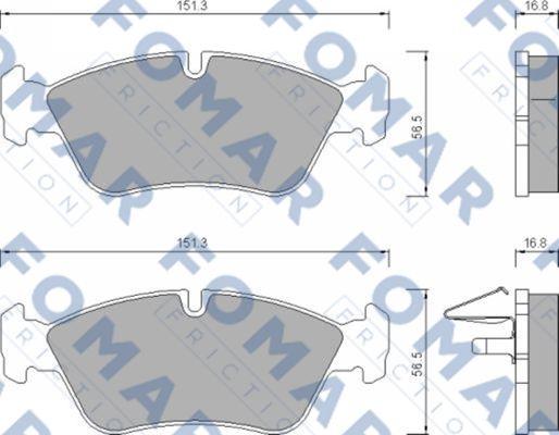 FOMAR Friction FO 672581 - Əyləc altlığı dəsti, əyləc diski www.furqanavto.az