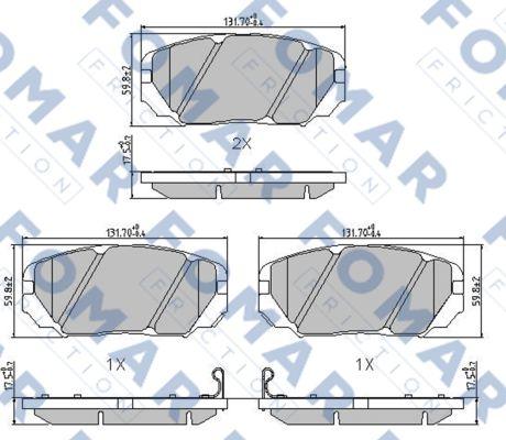 FOMAR Friction FO 899481 - Əyləc altlığı dəsti, əyləc diski furqanavto.az