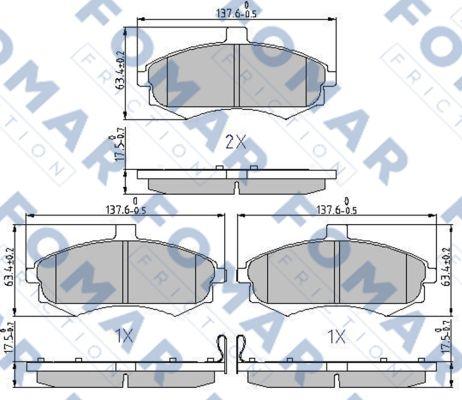 FOMAR Friction FO 899581 - Əyləc altlığı dəsti, əyləc diski furqanavto.az