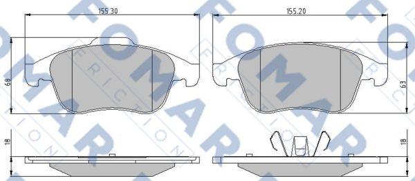 FOMAR Friction FO 896381 - Əyləc altlığı dəsti, əyləc diski furqanavto.az