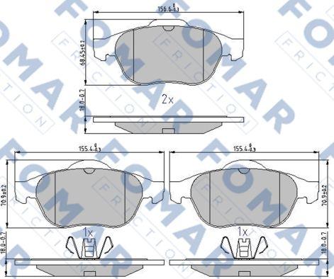 FOMAR Friction FO 897081 - Əyləc altlığı dəsti, əyləc diski furqanavto.az