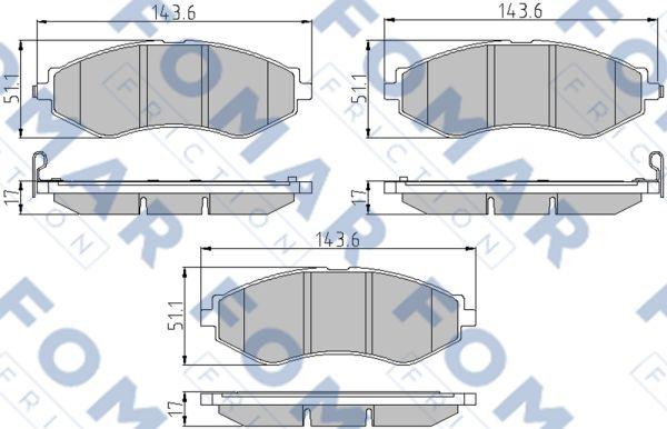 FOMAR Friction FO 846281 - Əyləc altlığı dəsti, əyləc diski furqanavto.az