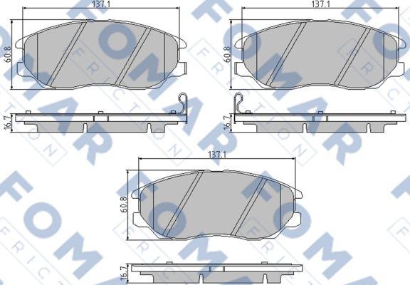 FOMAR Friction FO 847681 - Əyləc altlığı dəsti, əyləc diski furqanavto.az