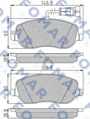 FOMAR Friction FO 847081 - Əyləc altlığı dəsti, əyləc diski furqanavto.az