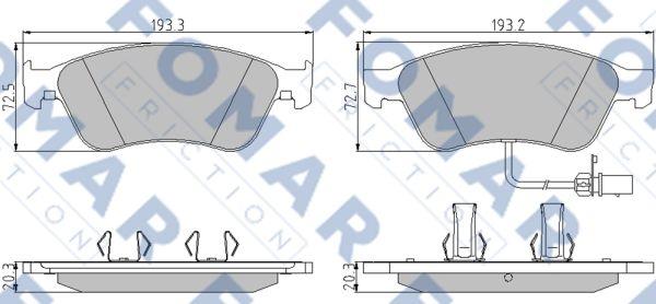 FOMAR Friction FO 858881 - Əyləc altlığı dəsti, əyləc diski furqanavto.az