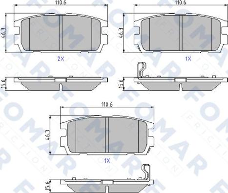 FOMAR Friction FO 858281 - Əyləc altlığı dəsti, əyləc diski furqanavto.az