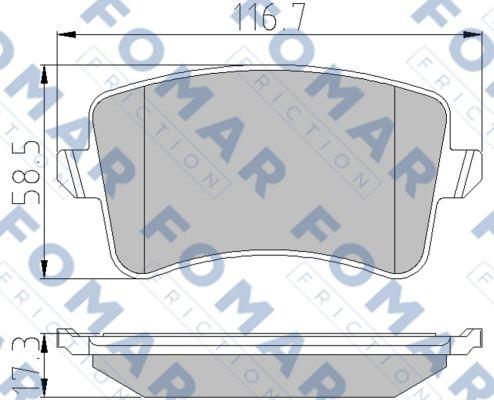 FOMAR Friction FO 857581 - Əyləc altlığı dəsti, əyləc diski furqanavto.az