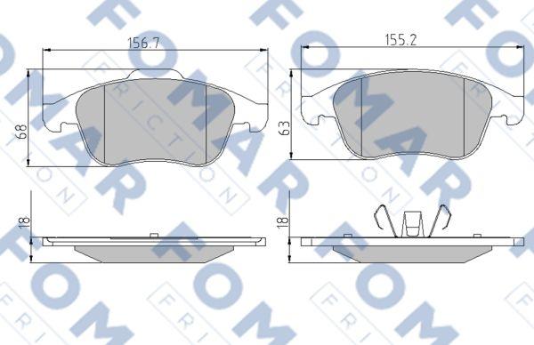 FOMAR Friction FO 886381 - Əyləc altlığı dəsti, əyləc diski furqanavto.az