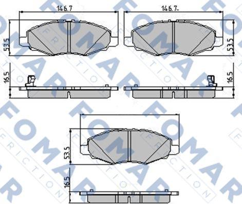 FOMAR Friction FO 872281 - Əyləc altlığı dəsti, əyləc diski furqanavto.az