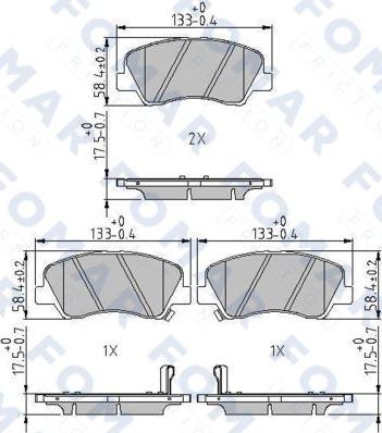 FOMAR Friction FO 246881 - Əyləc altlığı dəsti, əyləc diski furqanavto.az