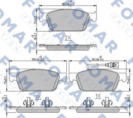 FOMAR Friction FO 251181 - Əyləc altlığı dəsti, əyləc diski furqanavto.az