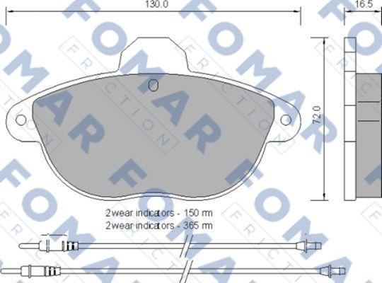 FOMAR Friction FO 765481 - Əyləc altlığı dəsti, əyləc diski furqanavto.az