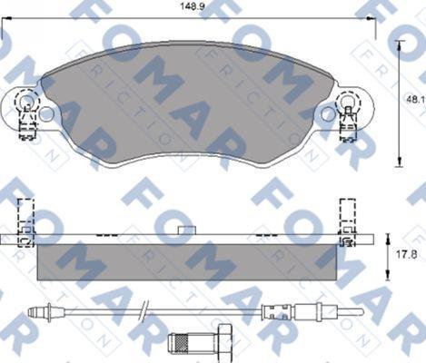 FOMAR Friction FO 786981 - Əyləc altlığı dəsti, əyləc diski furqanavto.az