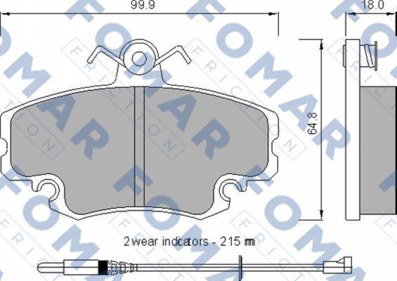 FOMAR Friction FO 724281 - Əyləc altlığı dəsti, əyləc diski furqanavto.az