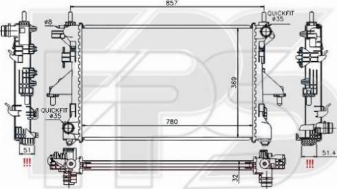 FPS FP 54 A1225 - Radiator, mühərrikin soyudulması furqanavto.az