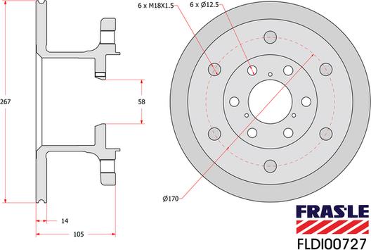 FRAS-LE FLDI00727 - Əyləc Diski furqanavto.az