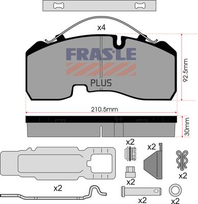 FRAS-LE PD/142-K023-PLUS - Əyləc altlığı dəsti, əyləc diski furqanavto.az