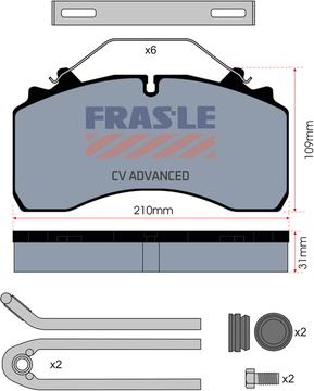 FRAS-LE PD/164-K014-CV - Əyləc altlığı dəsti, əyləc diski furqanavto.az