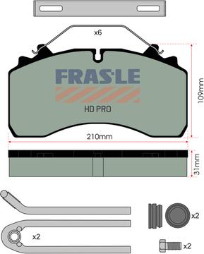 FRAS-LE PD/164-K014-HD - Əyləc altlığı dəsti, əyləc diski furqanavto.az