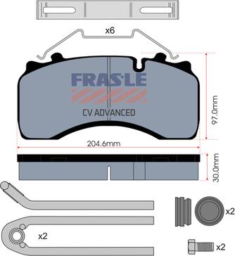 FRAS-LE PD/161-K013-CV - Əyləc altlığı dəsti, əyləc diski furqanavto.az