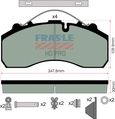 FRAS-LE PD/116-K020-HD - Əyləc altlığı dəsti, əyləc diski furqanavto.az