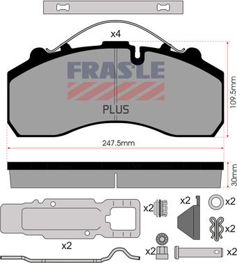 FRAS-LE PD/116-K021-PLUS - Əyləc altlığı dəsti, əyləc diski furqanavto.az