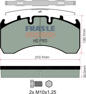 FRAS-LE PD/130-K019-HD - Əyləc altlığı dəsti, əyləc diski furqanavto.az