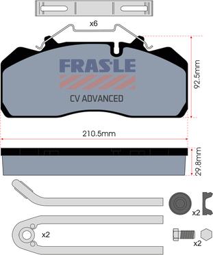 FRAS-LE PD/131-K015-CV - Əyləc altlığı dəsti, əyləc diski furqanavto.az