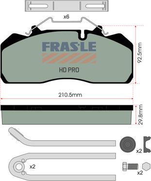 FRAS-LE PD/131-K015-HD - Əyləc altlığı dəsti, əyləc diski furqanavto.az