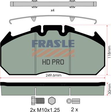 FRAS-LE PD/129-K009-HD - Əyləc altlığı dəsti, əyləc diski furqanavto.az