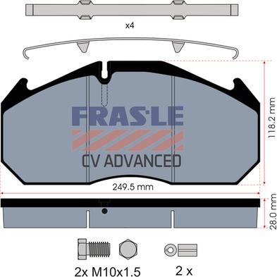 FRAS-LE PD/125-K012-CV - Əyləc altlığı dəsti, əyləc diski furqanavto.az