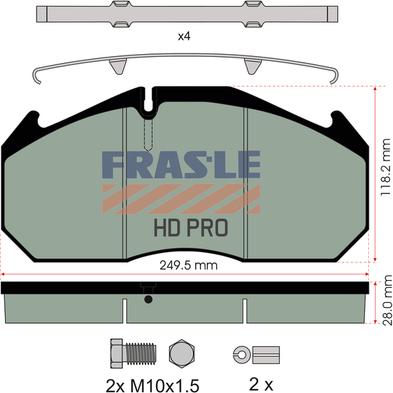 FRAS-LE PD/125-K012-HD - Əyləc altlığı dəsti, əyləc diski furqanavto.az