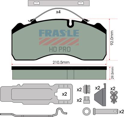 FRAS-LE PD/120-K023-HD - Əyləc altlığı dəsti, əyləc diski furqanavto.az