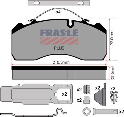 FRAS-LE PD/120-K023-PLUS - Əyləc altlığı dəsti, əyləc diski furqanavto.az