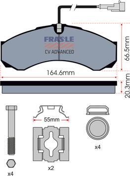 FRAS-LE PD/122-A-K017-CV - Əyləc altlığı dəsti, əyləc diski furqanavto.az