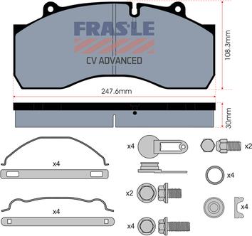 FRAS-LE PD/170-K016-CV - Əyləc altlığı dəsti, əyləc diski furqanavto.az