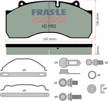 FRAS-LE PD/170-K016-HD - Əyləc altlığı dəsti, əyləc diski furqanavto.az