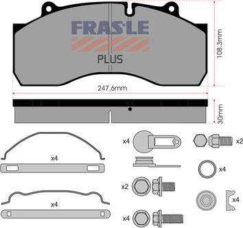 FRAS-LE PD/170-K016-PLUS - Əyləc altlığı dəsti, əyləc diski furqanavto.az