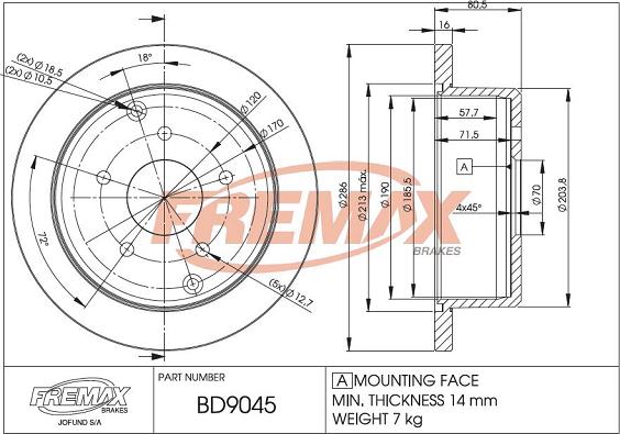 FREMAX BD-9045 - Əyləc Diski furqanavto.az