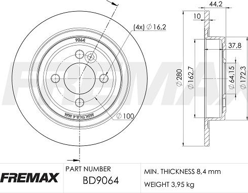 FREMAX BD-9064 - Əyləc Diski furqanavto.az