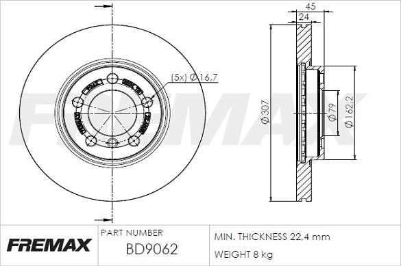 FREMAX BD-9062 - Əyləc Diski furqanavto.az