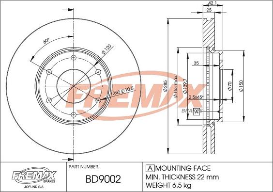 FREMAX BD-9002 - Əyləc Diski furqanavto.az