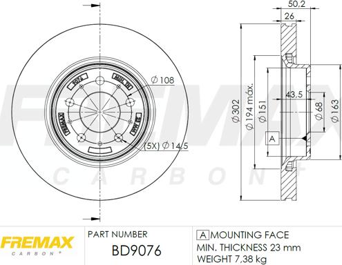 FREMAX BD-9076 - Əyləc Diski furqanavto.az